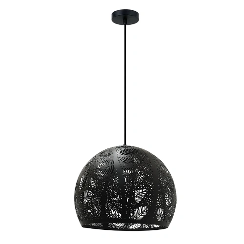 PENDANT ES 72W BLK Embossed DOME w/Gold Interior OD300mm