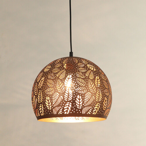 PENDANT ES 72W Coffee Embossed DOME w/Coffee Interior OD300mm