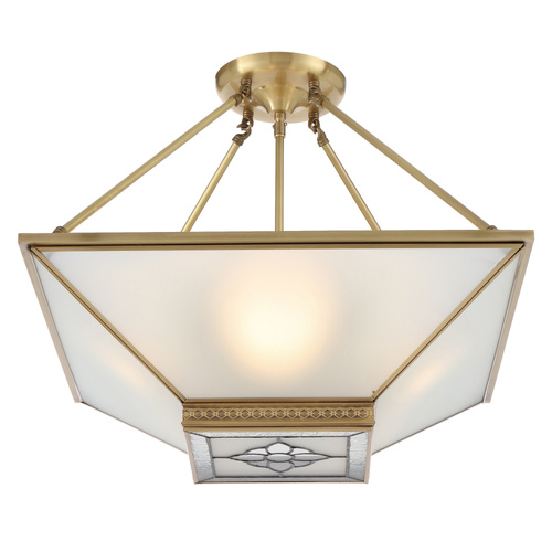 BRACCI PE CTC 4x25wE27max D:500 H:160 chain:2M BRASS/FROST GLASS