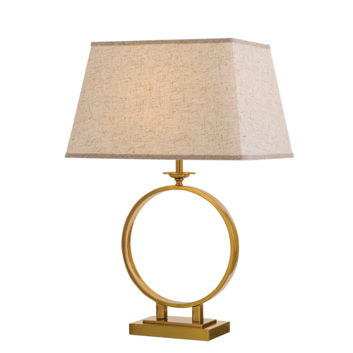 BRENA TABLE LAMP 25wE27max D:340 H:680 cable2.0 line swt ANTIQUE GOLD/CREAM