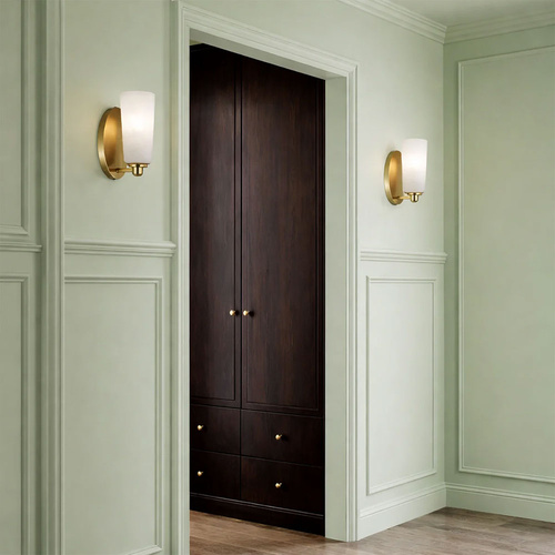 BREVAN 1LT WALL BRACKET 25wE27max W115 H240 P140 ANTIQUE GOLD / ALABASTRO