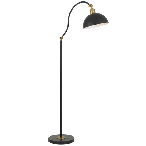 BREVIK FLOOR LAMP 25wE27max L375 W280 H:1550 SHADE D:250 H:215 BLACK SATIN/ BRASS