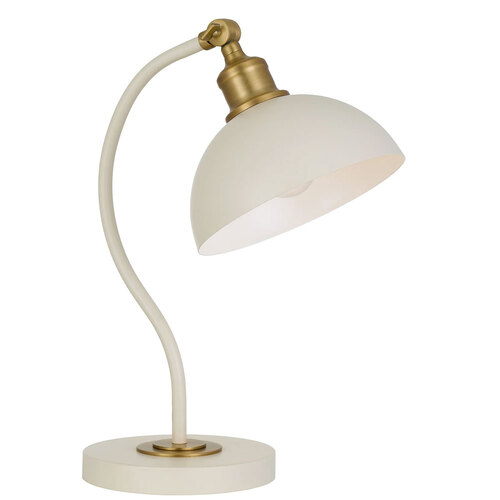 BREVIK TABLE LAMP 25wE27max L:285 W:200x H:415 SHADE D:200 H:190 BEIGE SATIN/ BRASS