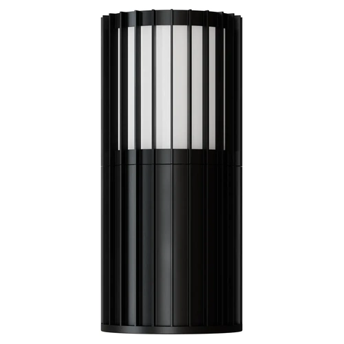 Bright 5W LED Tri Colour Ribbed Up Exterior Wall light Non Dimmable Black IP65