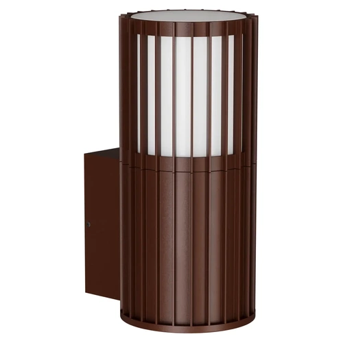 Bright 5W LED Tri Colour Ribbed Up Exterior Wall light Non Dimmable Rust IP65