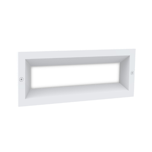 WALL RECD 13W LED TRI 639Lm IP65 RECT BRICKLIGHT WH FR Diffuser