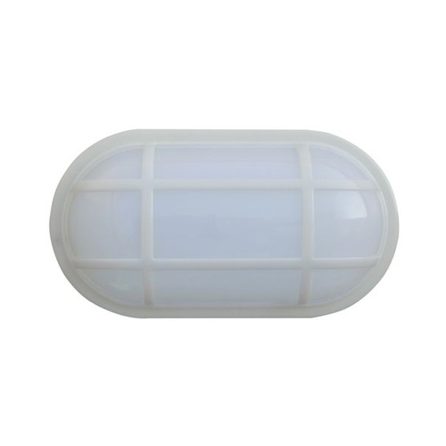 BULKHEAD 20W OVAL Wh 5K IP65 Opt Cage 1700 Lm