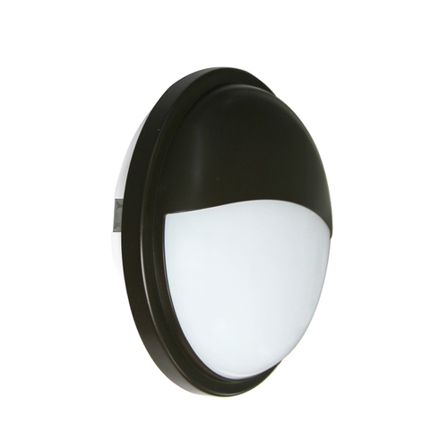 BULKHEAD 20W RND Blk 3K IP65 OD225mm Eyelid 1700 Lm