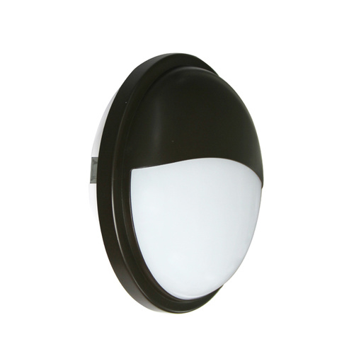 BULKHEAD 20W RND Blk 5K IP65 OD225mm Eyelid 1700 Lm