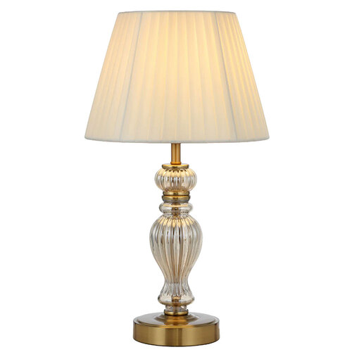 CADIZ TABLE LAMP 25wE27max D250 H440 INLINE SWT ANT GOLD/ CHAMPAGNE / CREAM