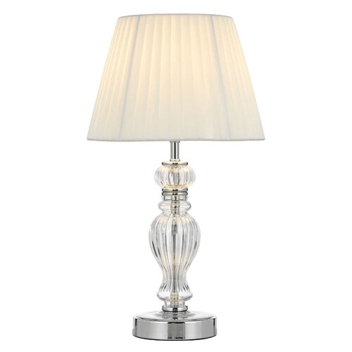 CADIZ TABLE LAMP 25wE27max D250 H440  INLINE SWT CHROME/ CLEAR/ WHITE