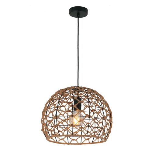PENDANT ES 40W Wine Glass Hemp Rope & Black Hardware OD360mm