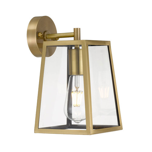 CANTENA 15 EXT WALL BRACKET 25wE27max W:150 H:290 P:180 ANTI BRASS/CLEAR IP43