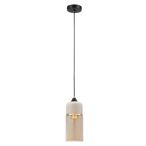 PENDANT ES WH w/Amber Glass OBLONG OD130mm