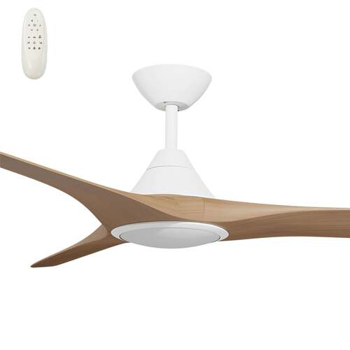CLOUDFAN 52" KIT - WHITE WITH LIGHT (CFP-345M-WH-L) PLUS TEAK BLADES (CFP-352B-TE) - TWO BOXES