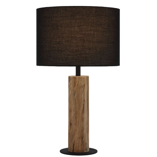 CHAD TABLE LAMP 25wE27max D:330 H:570 INLINE SWTCH WOOD / BLACK SHADE