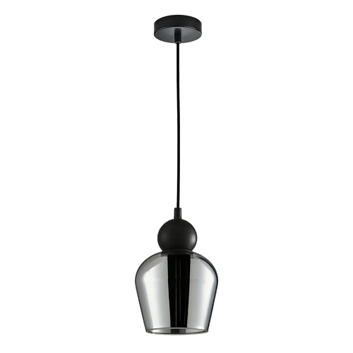 PENDANT ES 72W BLK Smoke Glass (Mirror Finish) ELLIPSE OD145mm x H200mm