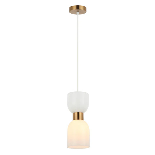 PENDANT ES Opal 2 x Glass Ellipse w/Brass OD120mm