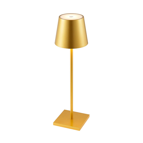 CLIO RECHARGEABLE TABLE LAMP 3wLED D108 H380 IP54 1.5M 3000 K 300LM 2X2000mah GOLD SATIN