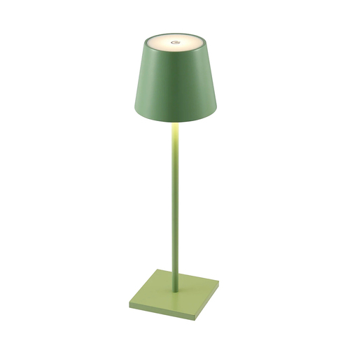 CLIO RECHARGEABLE TABLE LAMP 3wLED D108 H380 IP54 1.5M 3000 K 300LM 2X2000mah GREEN SATIN