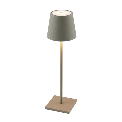 CLIO RECHARGEABLE TABLE LAMP 3wLED D108 H380 IP54 1.5M 3000 K 300LM 2X2000mah GREY SAND