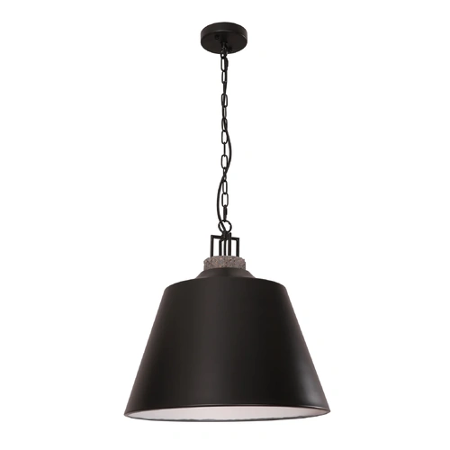PENDANT ES Black Metal Shade w/Grey Travertine Highlight Bell OD450mm