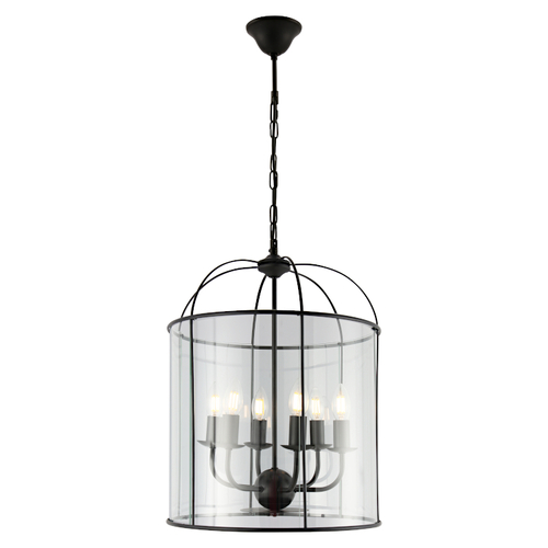 CLOVELLY 6LT PENDANT BLACK