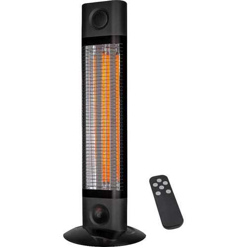 Cedar 1200W Free Standing Outdoor Heater with Remote 670x170x80mm - Black