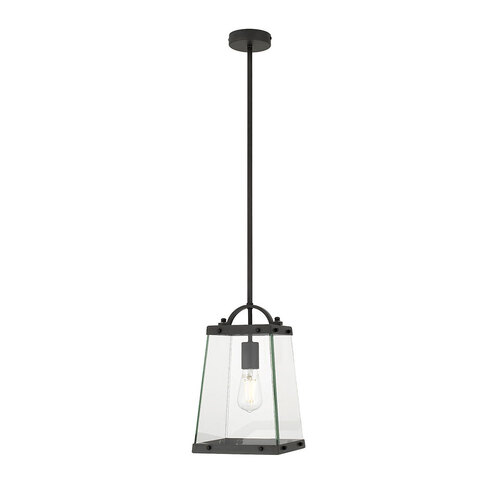 COLAIR 1 LIGHT SOLID BRASS PENDANT 25wE27max L:200H:330 BLACK / CLEAR