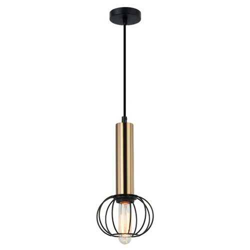 PENDANT ES Antique Brass with Matt Blk Cage Rnd OD150mm