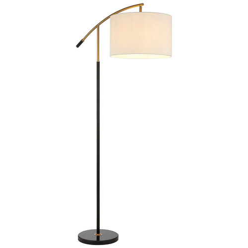 CRUZ FLOOR LAMP 25wE27max L940 W400 H1650 2.0m foot swt BLACK MARBLE/GOLD/IVORY SHADE