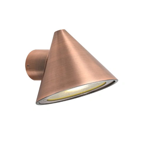 WALL S/M GU10 CONE Electroplated Copper Alum & Glass Diff IP65