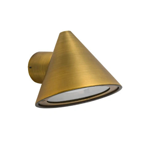 WALL S/M GU10 CONE Electroplated Brass Alum & Glass Diff IP65