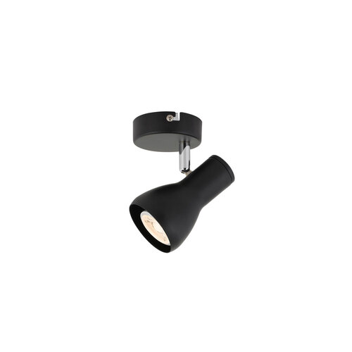 CURTIS  LED SPOT  D 72 6wGU10max BASE: 90x25 BLACK /CHROME globe not inclu