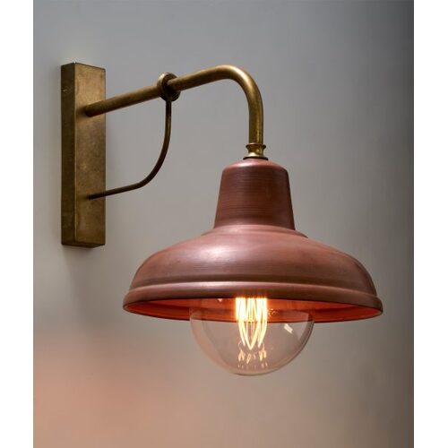 WALL Int S/M ES DOME Aged Cop IP23 (Brass bracket & base & neck)