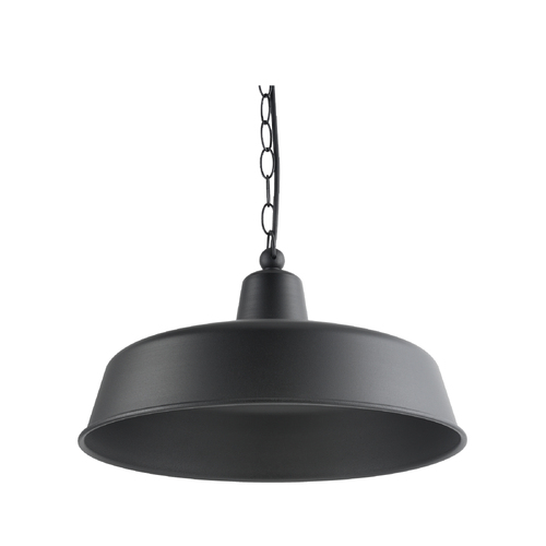 PENDANT ES 60W MATT BLK ANGLED DOME IP23 OD 400mm