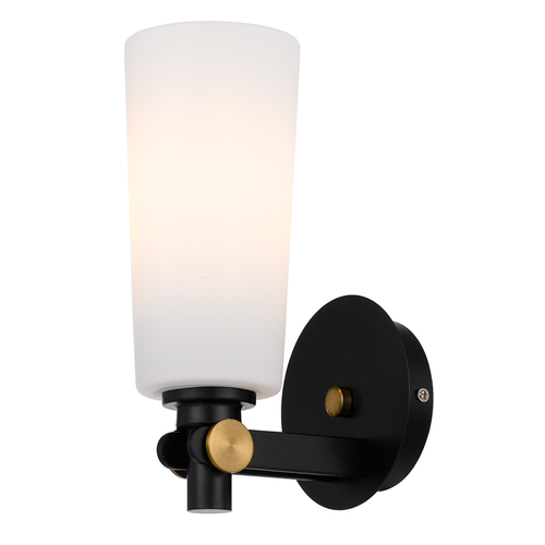DELMAR WALL LAMP 25wE27max D:125 H:270 P:170 BLACK / ANT.GOLD / OPAL MATT
