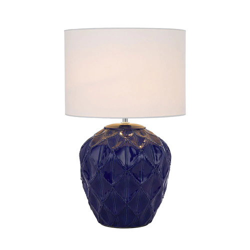 DIAZ CERAMIC TABLE LAMP 25wE27max D:330 H:540 BLUE / WHITE