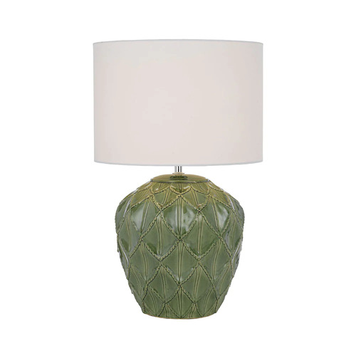 DIAZ CERAMIC TABLE LAMP 25wE27max D:330 H:540 GREEN / WHITE