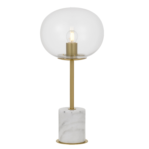 DIMAS TABLE LAMP 25wE27max D:230 H:490 Inline Switch WHITE/ANTIQUE GOLD/CLEAR