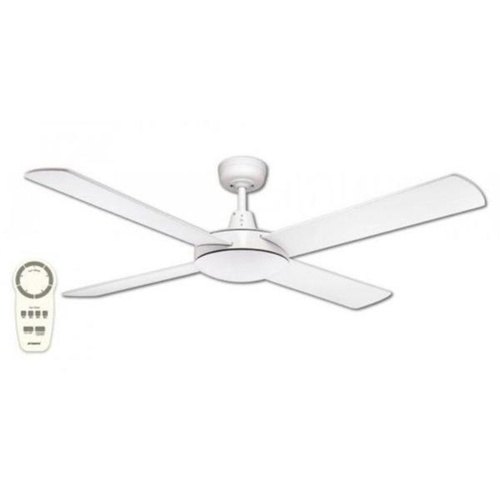 Lifestyle DC Motor 1320mm 4 Blade Ceiling Fan Only with Remote Control White