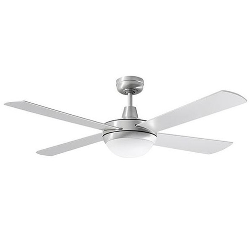 Lifestyle 1320mm 4 Blade Ceiling Fan with 24w LED Light Tricolour Brushed Aluminium