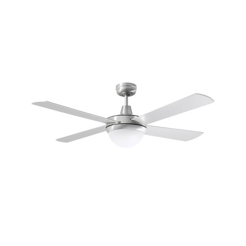 Lifestyle 1320mm 4 Blade Ceiling Fan with Light 2 x E27 Brushed Aluminium