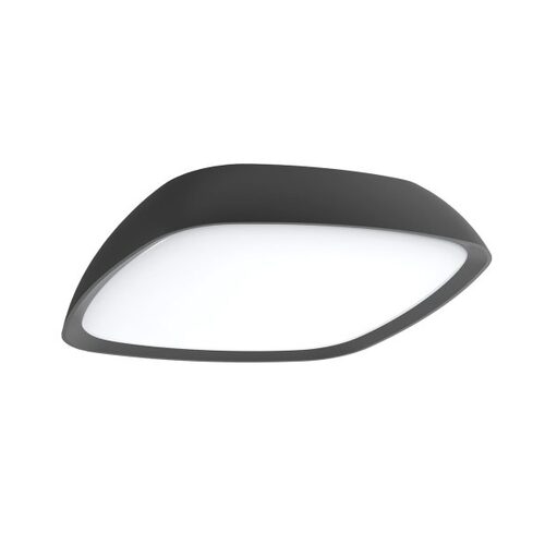 WALL S/M 20W SQ Dark Grey 3K IP65 Opal Diff Rounded 920 Lm