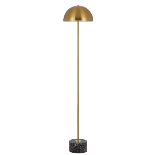 DOMEZ FLOOR LAMP 2x25wE27max D:300 H:1500 cable2.0 foot swt BLACK TERRAZZO/ANT GOLD