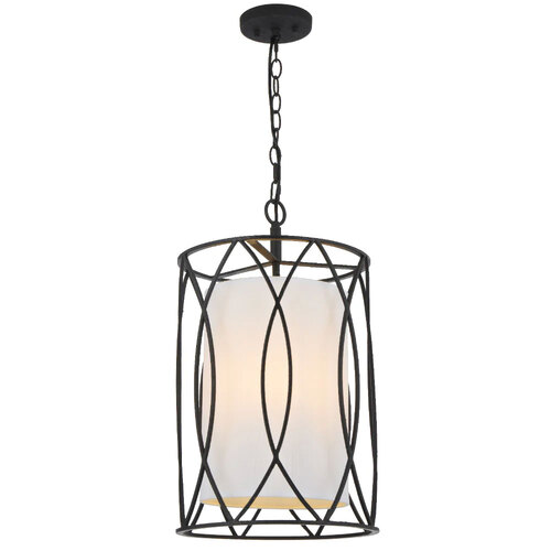 DOVER 33 PENDANT 3x25wxE14max D330 H570 CHAIN 2M TEXTURED BLACK