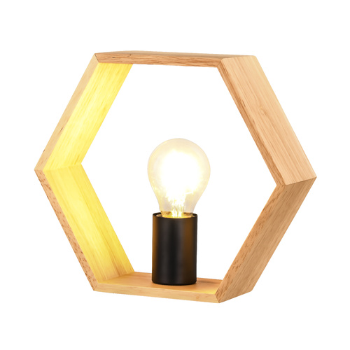 Desta Square Modern Timber Desk Lamp
