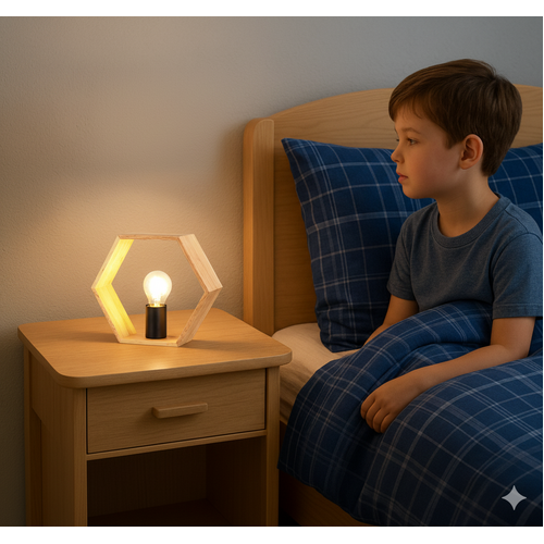 Desta Square Modern Timber Desk Lamp