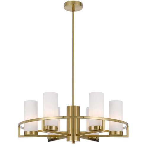 EAMON 6LTS PENDANT 6x25wE14max D650 H242 GLASS:80 BRASS / OPAL MATT  ROD:1.5m