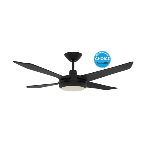 Airborne Enviro DC 4 Blade 52" (1320mm) Ceiling Fan Black With CCT LED Light